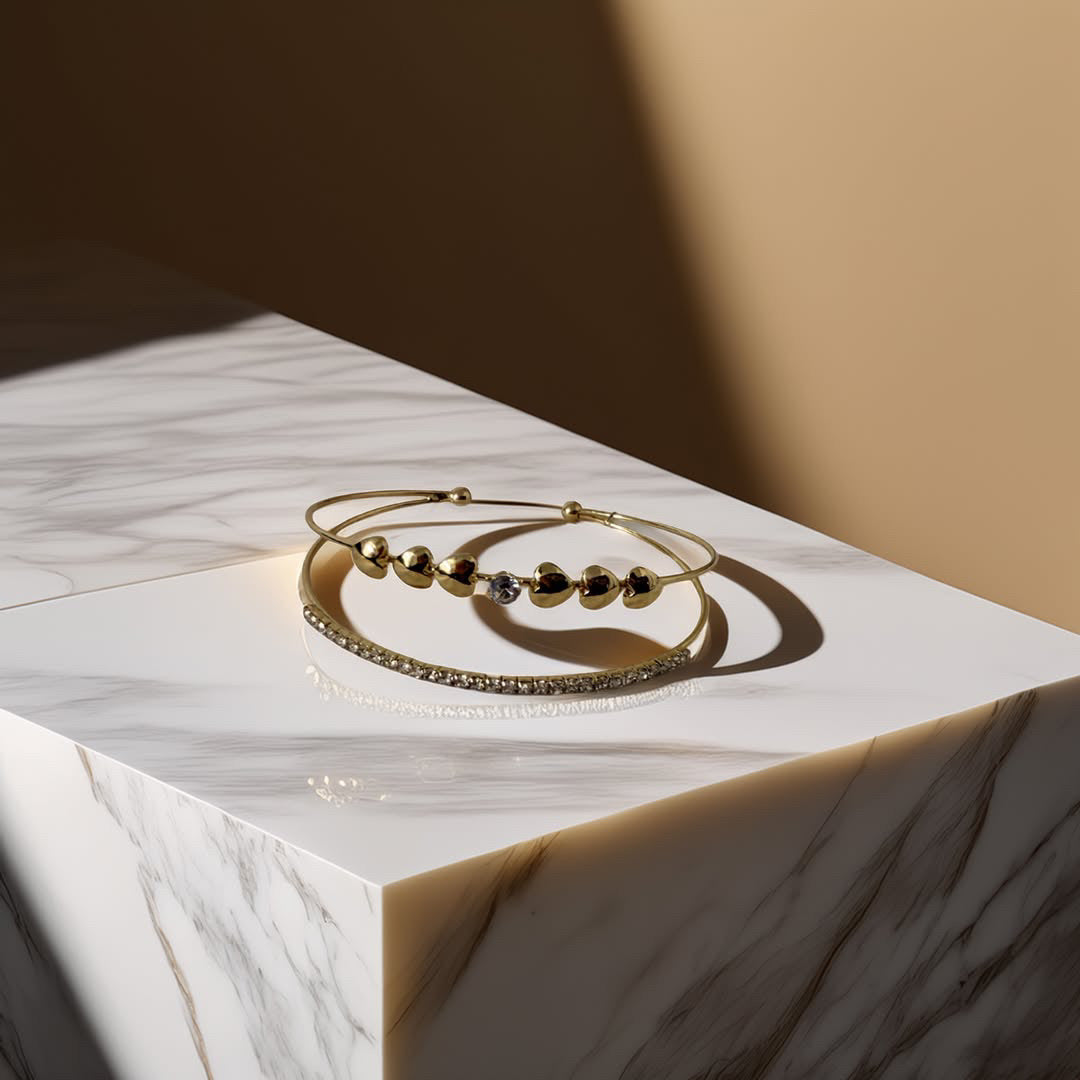 Anti Tarnish Love bead crystal bracelet