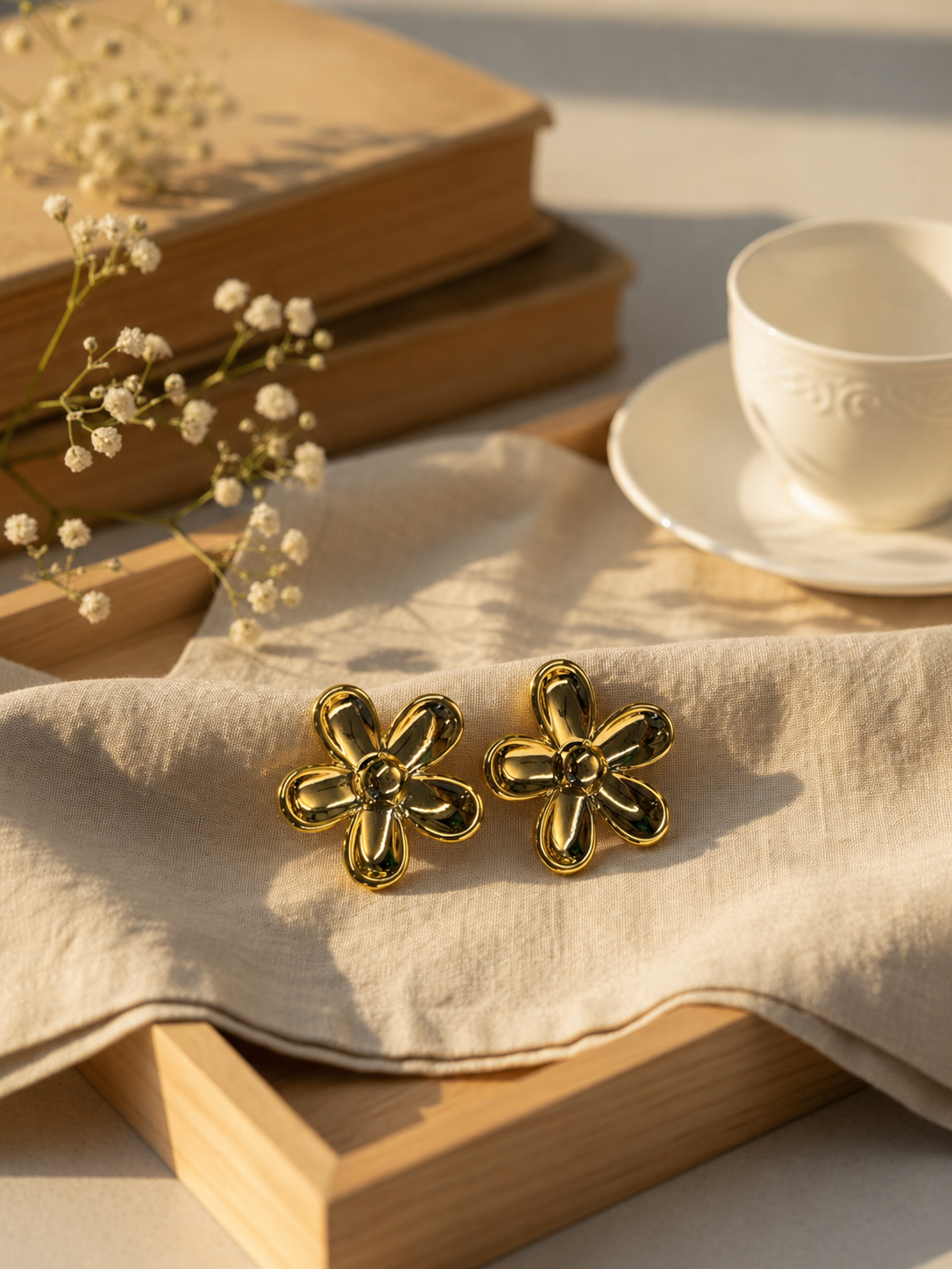 Golden Bloom Stud Earrings