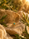 Turquoise Sunburst Anti-Tarnish Waterproof Chain