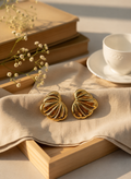 Golden Leaf Stud Earrings