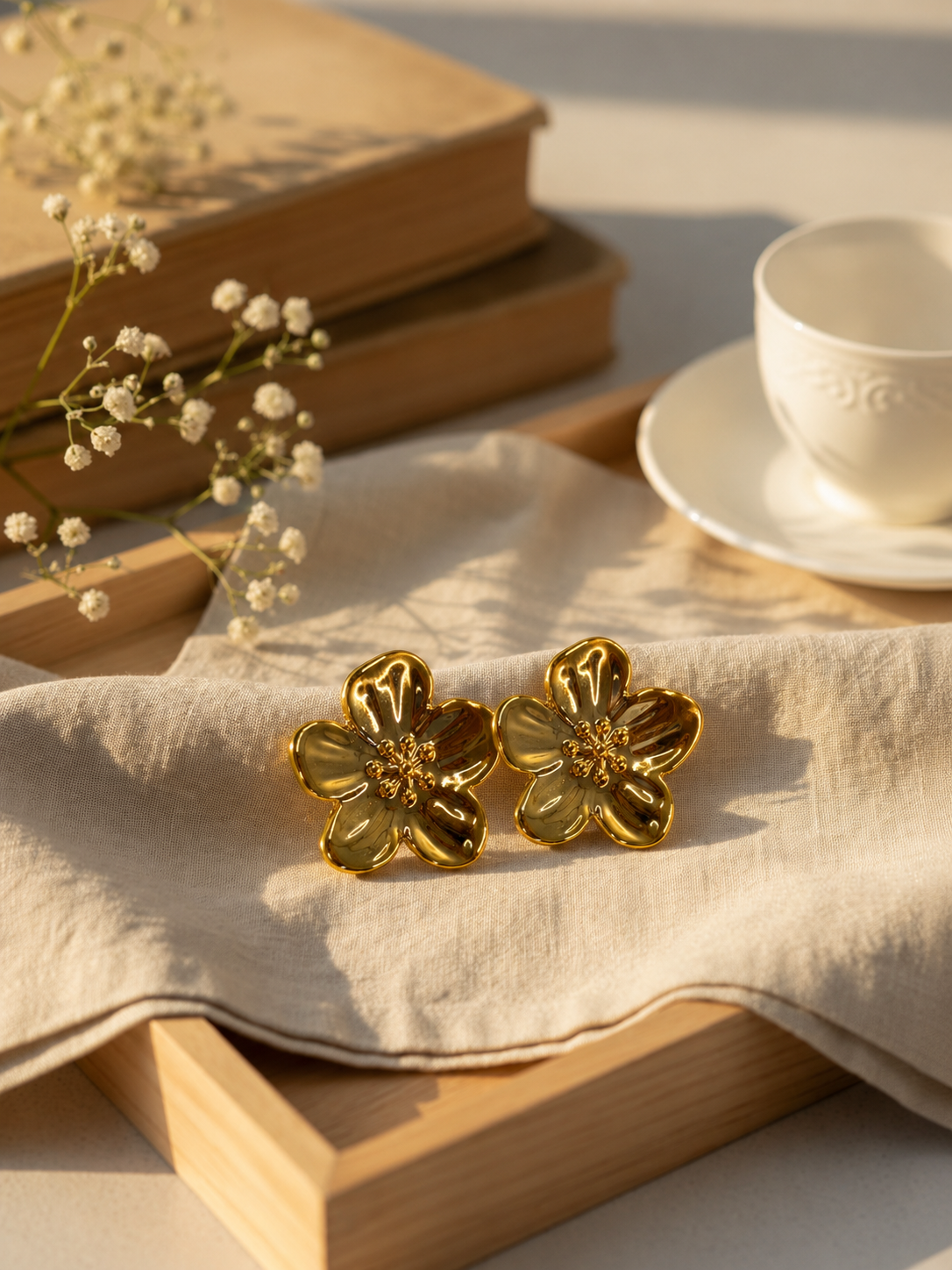 Golden Petal Earrings