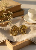 Golden Swirl Stud Earrings
