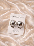 Cushion cut Gold Earrings