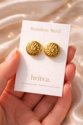 Golden Wheel Stud Earrings