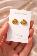 Golden Shell Stud Earrings