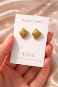 Golden Strawberry Stud Earrings