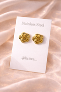 Golden Flower Stud Earrings